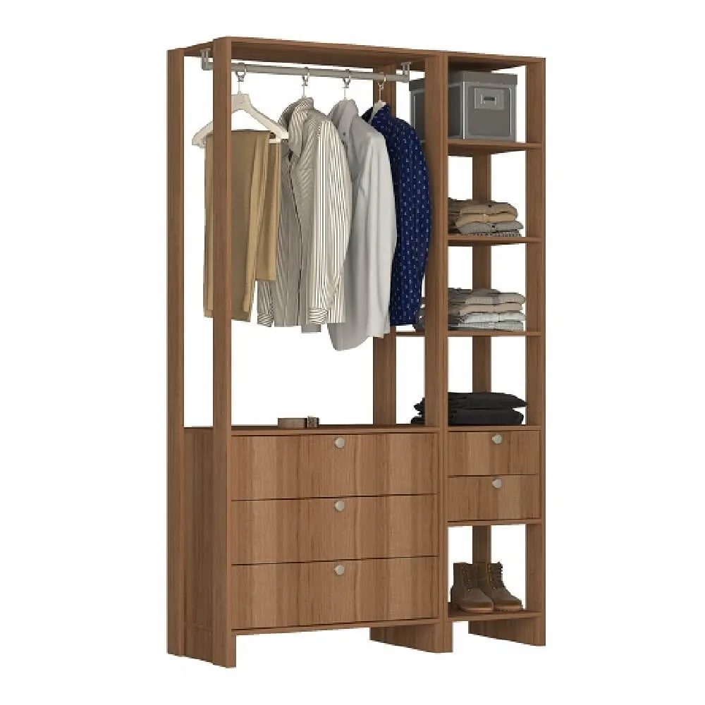 Guarda Roupa Nova Mobile EY102-106.057 Closet Aberto com 5 Gavetas Montana SE