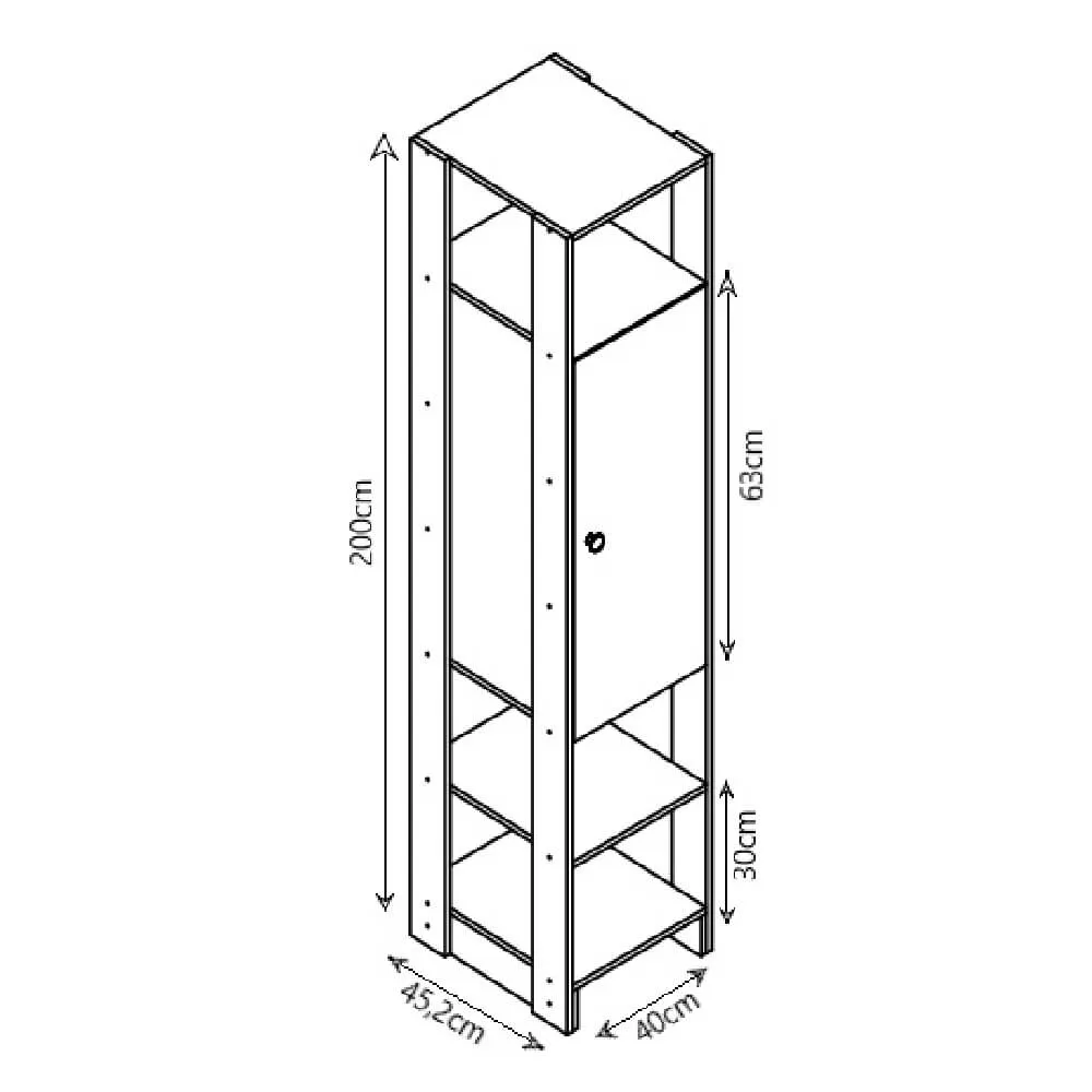 Guarda Roupa Nova Mobile EY102-107.057 com 3 Gavetas Montana SE