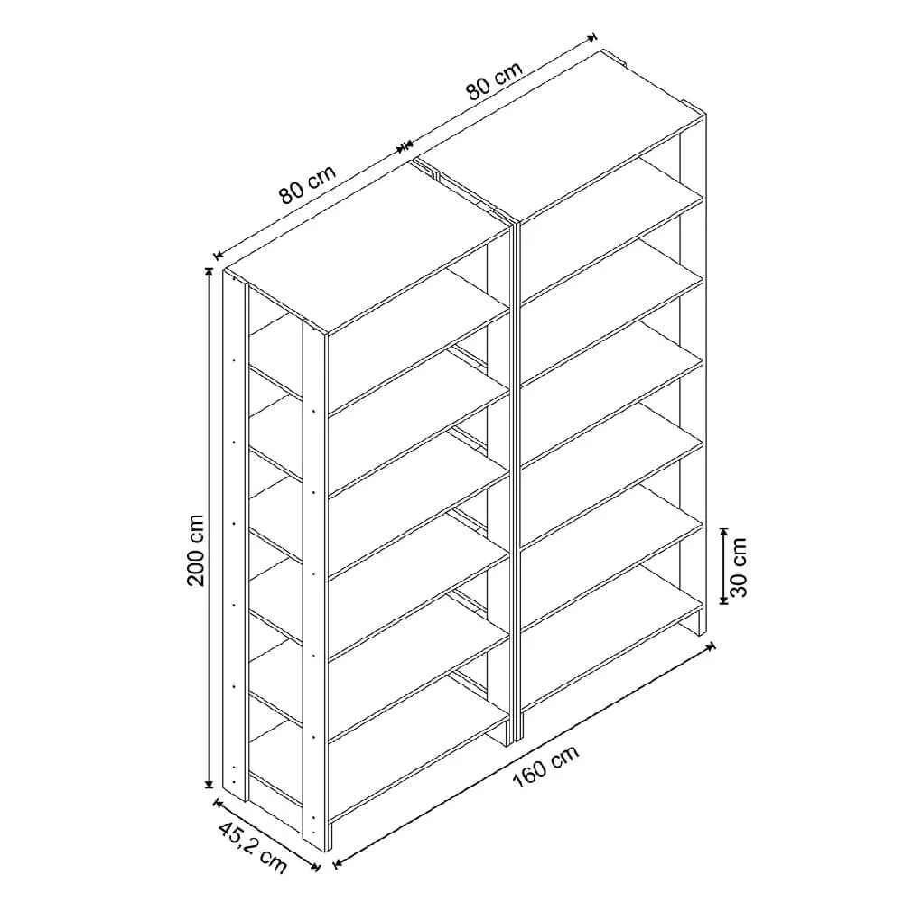 Guarda Roupa Nova Mobile EY103-103.038 Closet Aberto Branco SE