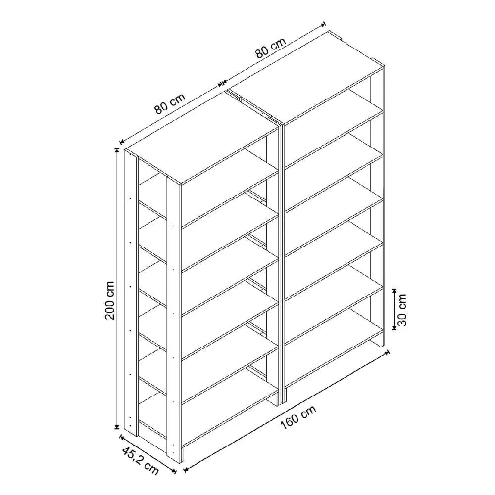 Guarda Roupa Nova Mobile EY103-103.058 Closet Aberto Grafite intenso SE