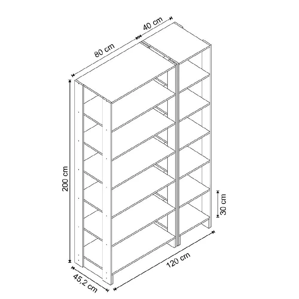 Guarda Roupa Nova Mobile EY103-104.057 Closet Aberto Montana SE