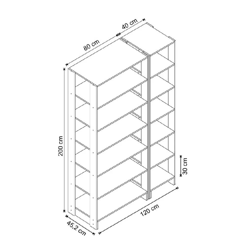 Guarda Roupa Nova Mobile EY103-104.058 Closet Aberto Grafite intenso SE