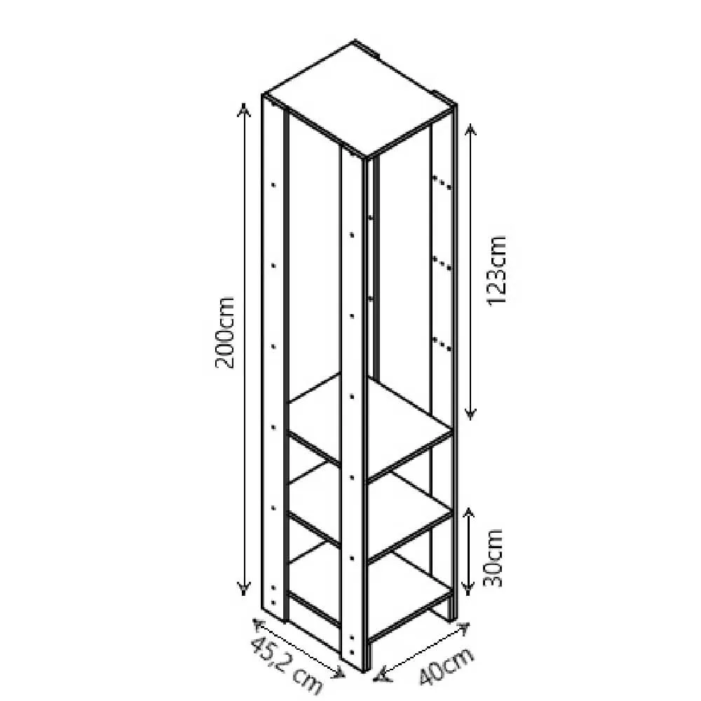 Guarda Roupa Nova Mobile EY103-105.057 Closet Aberto Montana SE