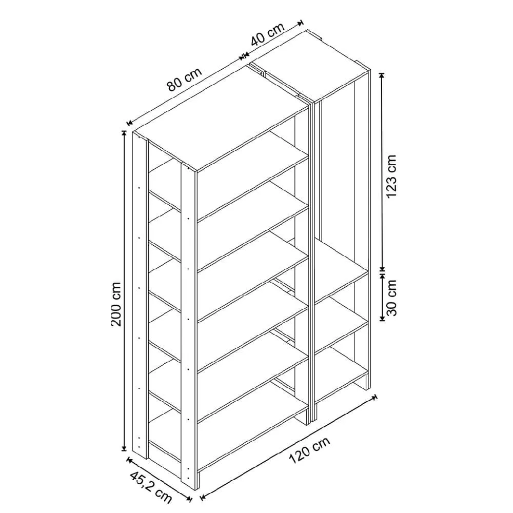 Guarda Roupa Nova Mobile EY103-105.057 Closet Aberto Montana SE