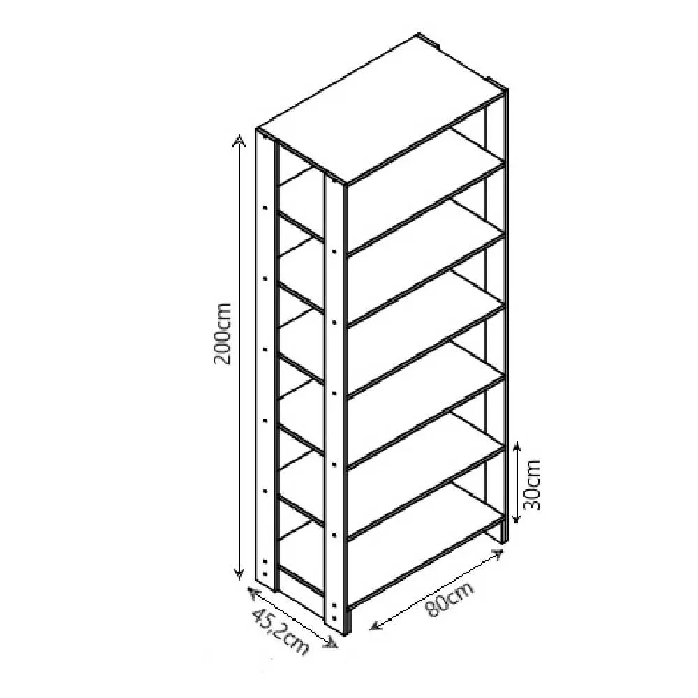 Guarda Roupa Nova Mobile EY103-106.058 Closet Aberto com 2 Gavetas Grafite intenso SE