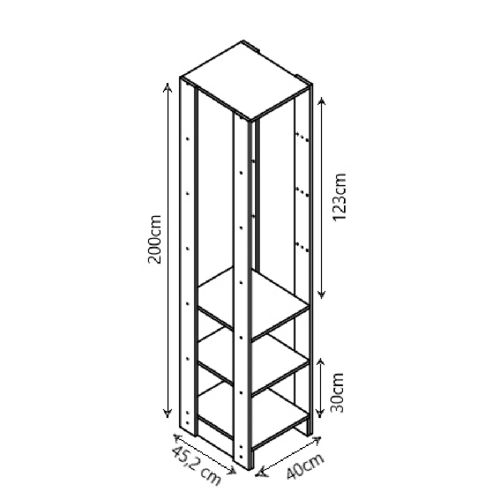 Guarda Roupa Nova Mobile EY104-105.057 Closet Aberto Montana SE