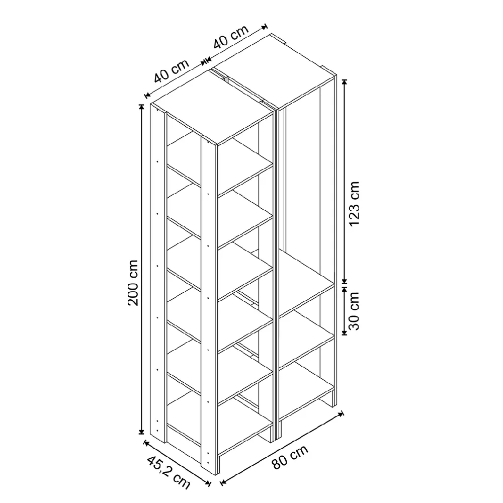 Guarda Roupa Nova Mobile EY104-105.057 Closet Aberto Montana SE