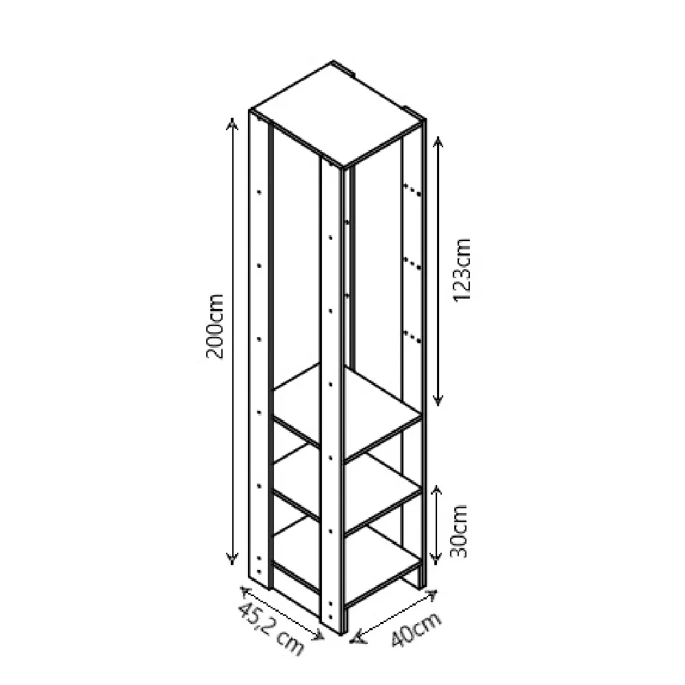 Guarda Roupa Nova Mobile EY105-105.057 Closet Aberto Montana SE