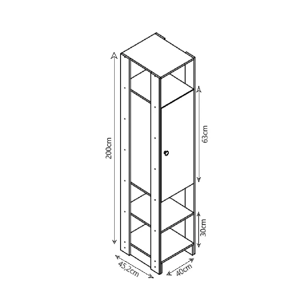 Guarda Roupa 2 Portas Nova Mobile EY107-107.057 Montana SE