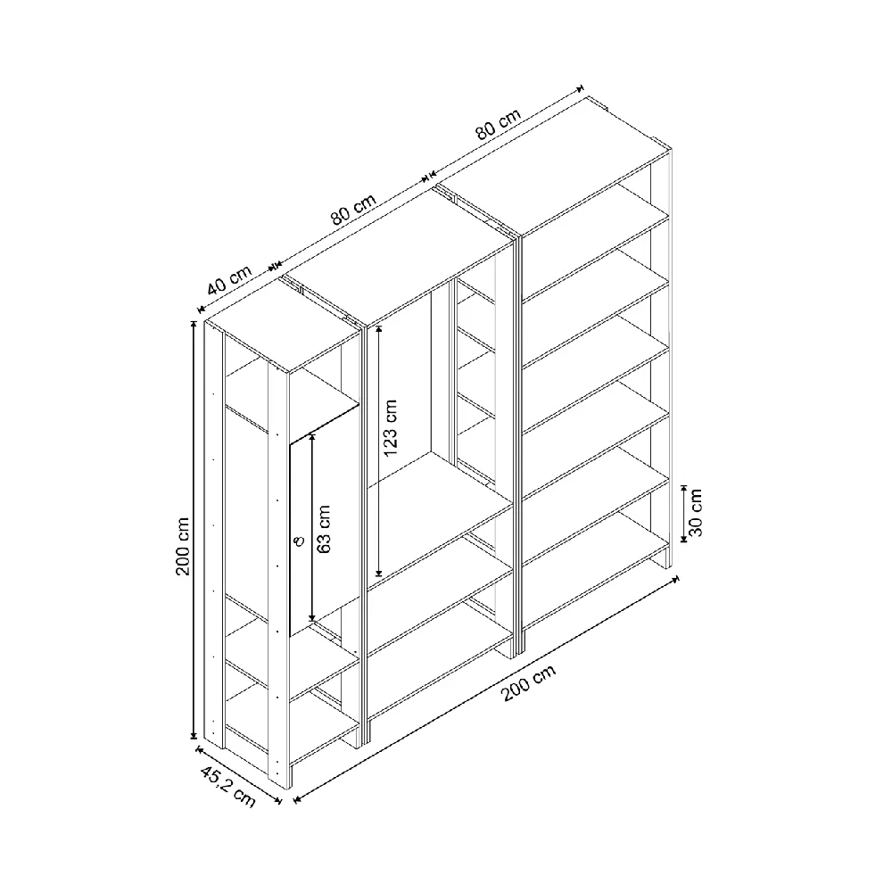 Guarda Roupa Nova Mobile EY101-3-7.038 Branco SE