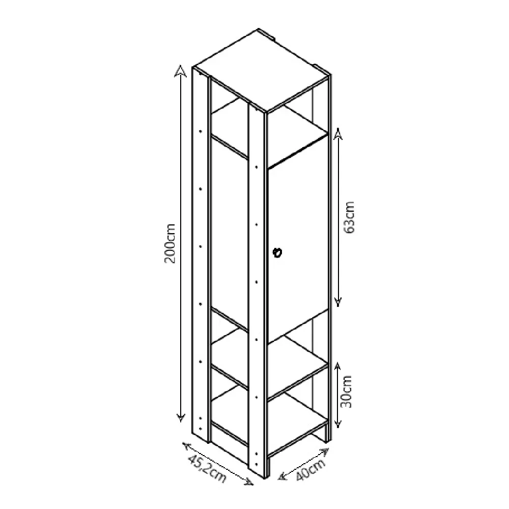 Guarda Roupa Nova Mobile EY102-4-7.038 com 3 Gavetas Branco SE