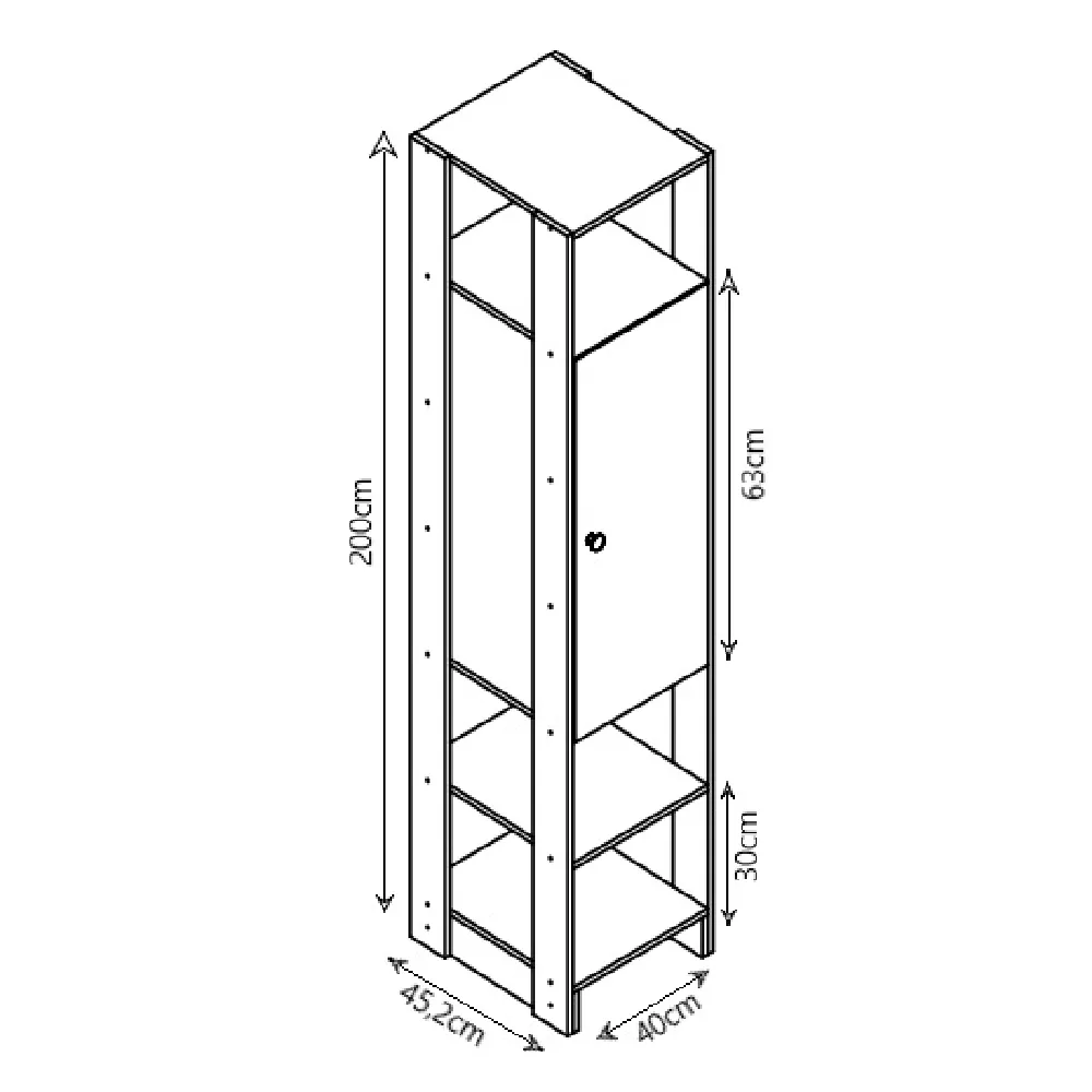 Guarda Roupa Nova Mobile EY105-6-7.038 com 3 Gavetas Branco SE