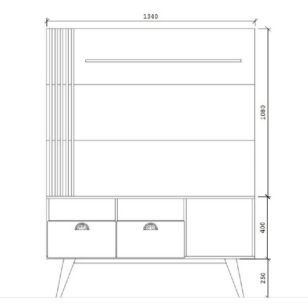 Estante Home para TV até 50" Estilare COM18 11100180203 Preta/Madeirada SE