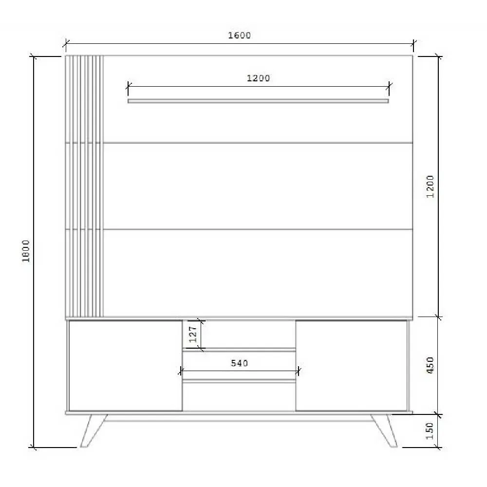 Estante Home para TV até 50" Estilare COM21 11100210203 Preta SE