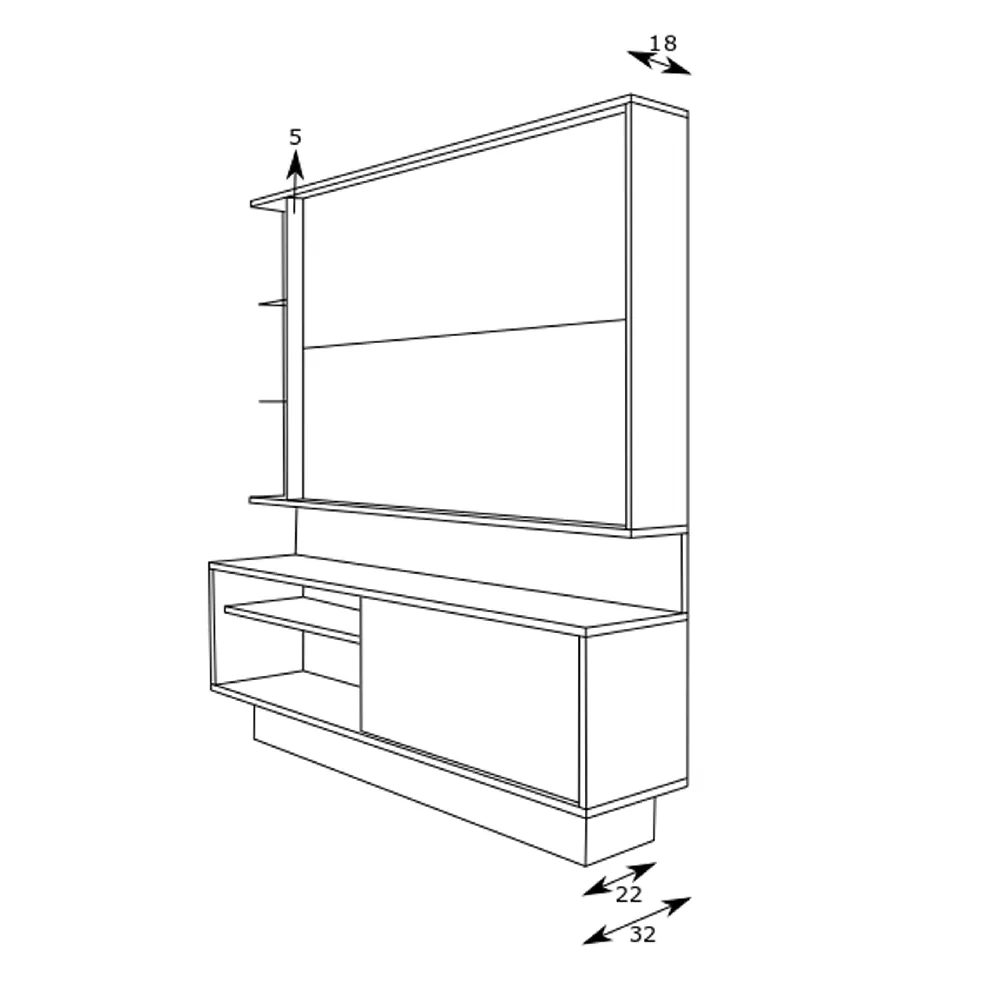 Estante Home para TV até 50" Estilare PA04 10700040203 Preta/Madeirada SE