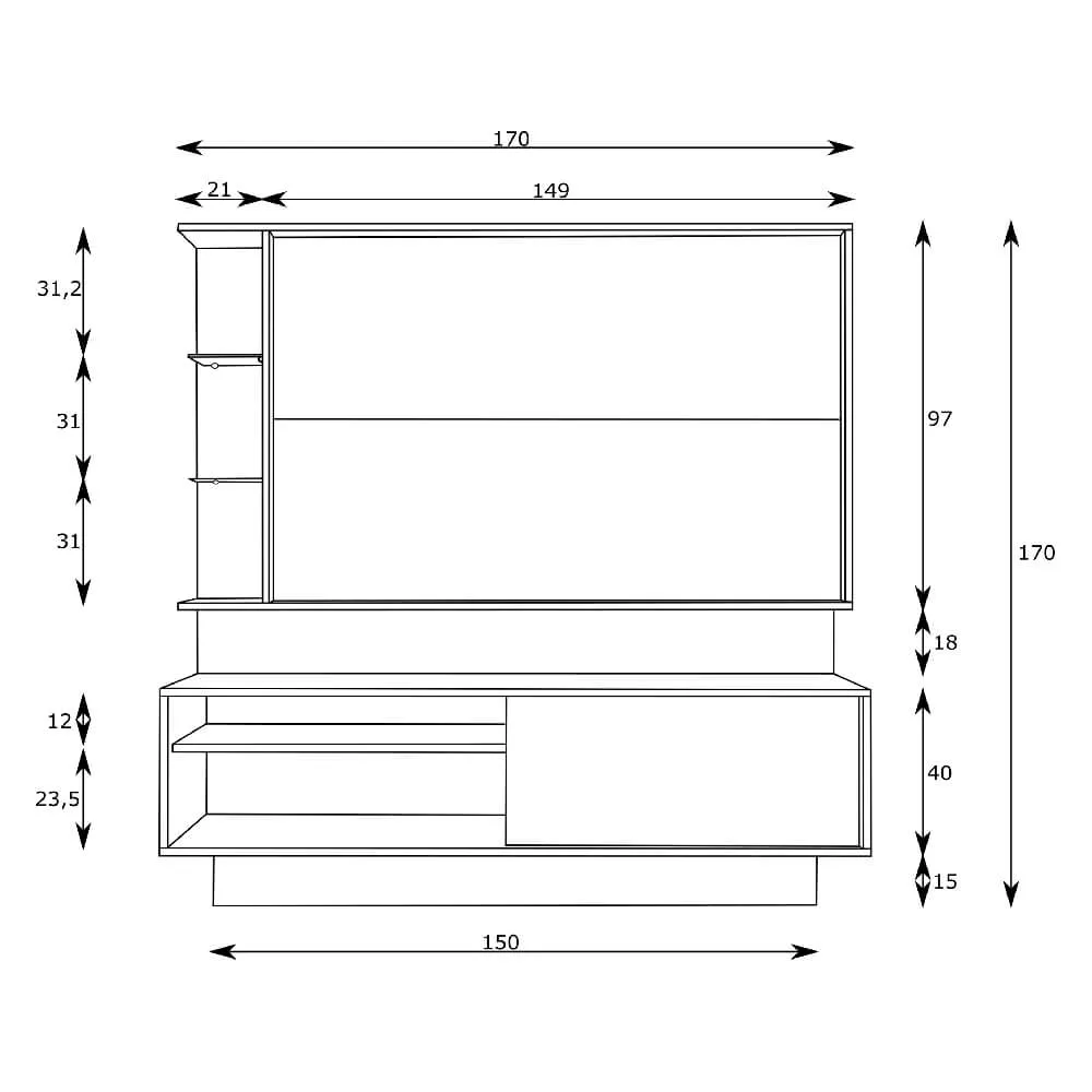 Estante Home para TV até 50" Estilare PA04 10700040403 Off White/Madeirada SE