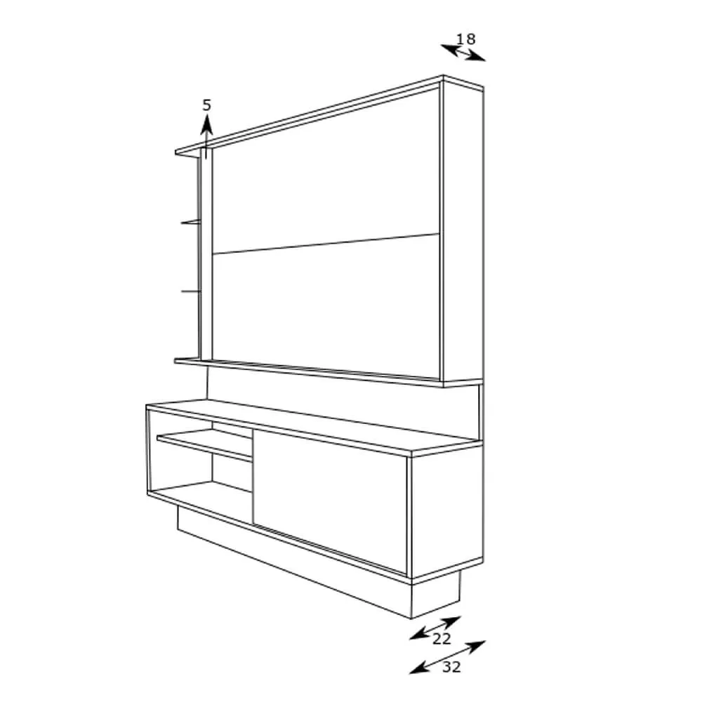 Estante Home para TV até 50" Estilare PA04 10700040403 Off White/Madeirada SE