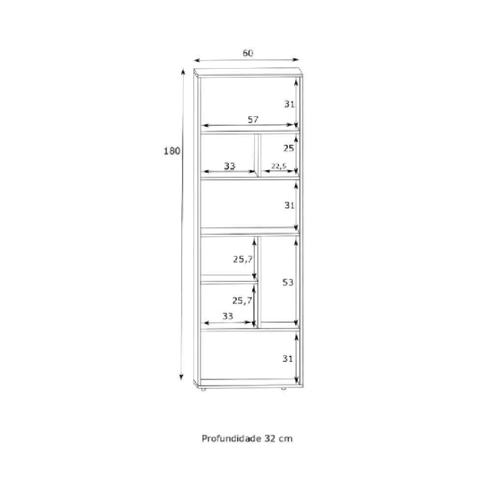 Armário Estilare EST005 10200050100 60cm Branco SE