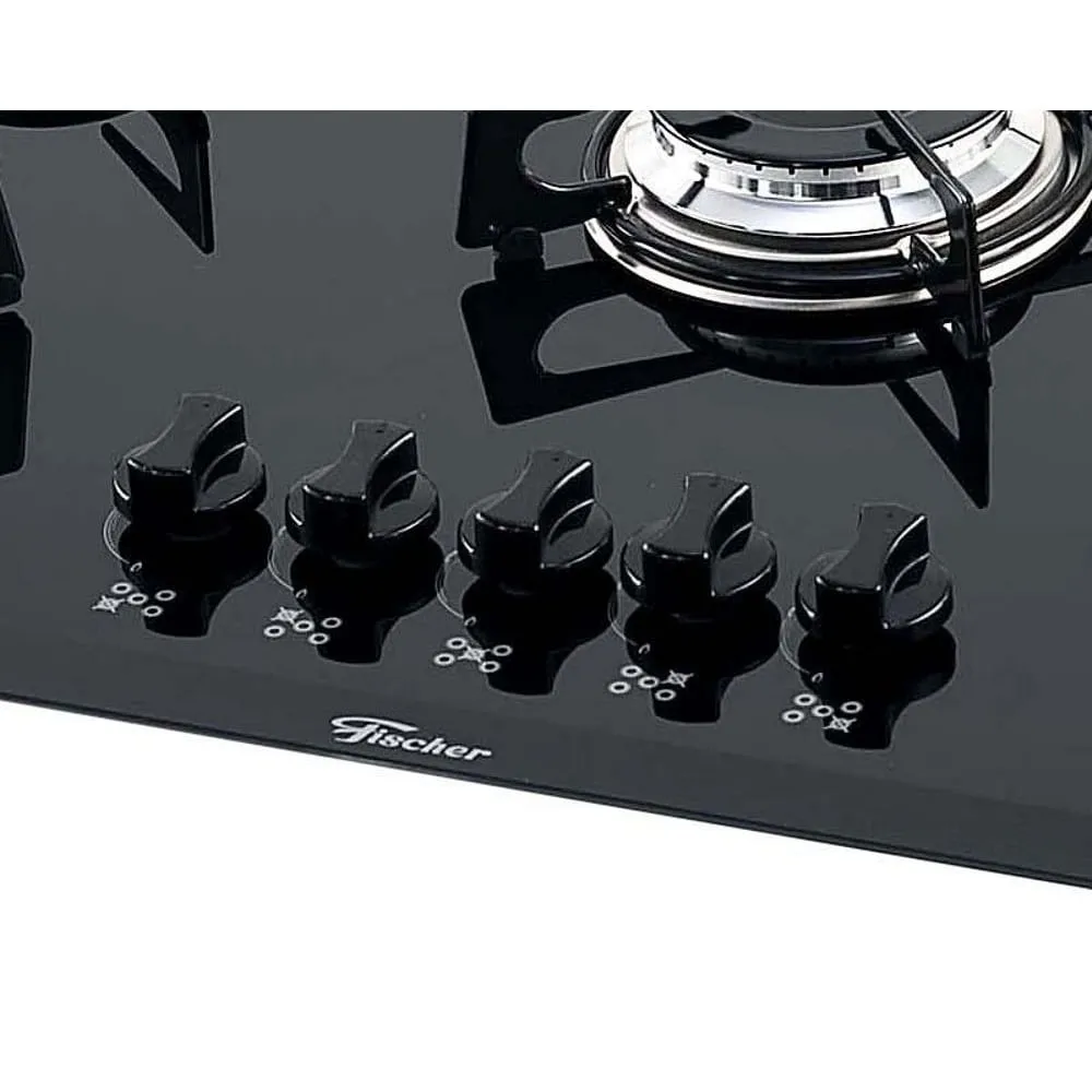 Cooktop 5 Bocas Fischer 1642-6985 a Gás Preto Bivolt