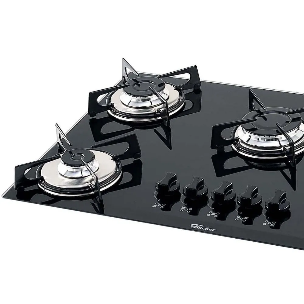 Cooktop 5 Bocas Fischer 1642-6985 a Gás Preto Bivolt