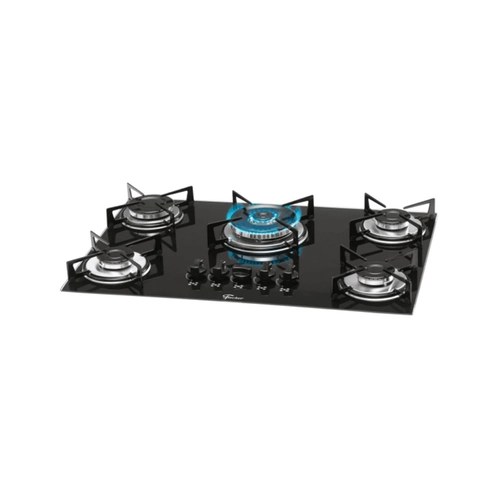 Cooktop 5 Bocas Mesa de Vidro Tripla Chama Fischer 1753 Preto Bivolt