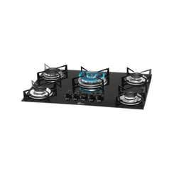 Cooktop 5 Bocas Mesa de Vidro Tripla Chama Fischer 1753 Preto Bivolt