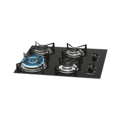 Cooktop 4 Bocas Mesa de Vidro Tripla Chama Fischer 9788 Preto Bivolt SE