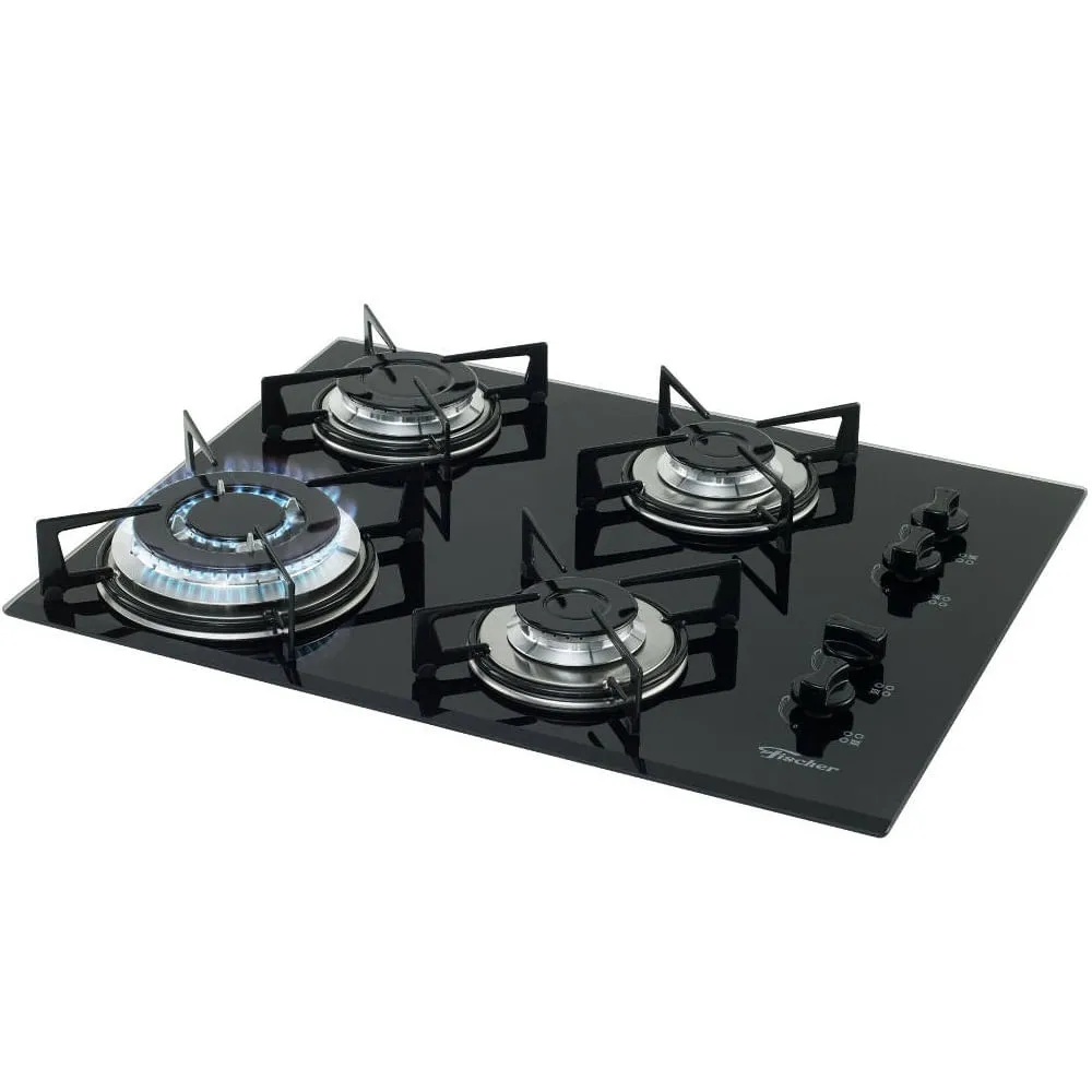 Cooktop a Gás Fischer 4 Bocas Tripla Chama Bivolt Preto SE