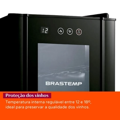 Adega Brastemp 12 Garrafas com Painel Touch BZC12BE Preta