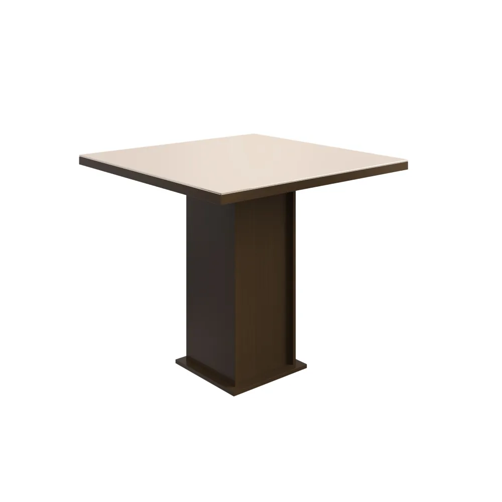 Mesa de Jantar 4 Lugares Zamarchi 115 Tabaco/Vidro Off White SE