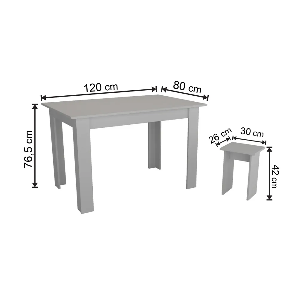 Conjunto de Mesa com 4 Bancos Nova Mobile B20.057 Montana SE