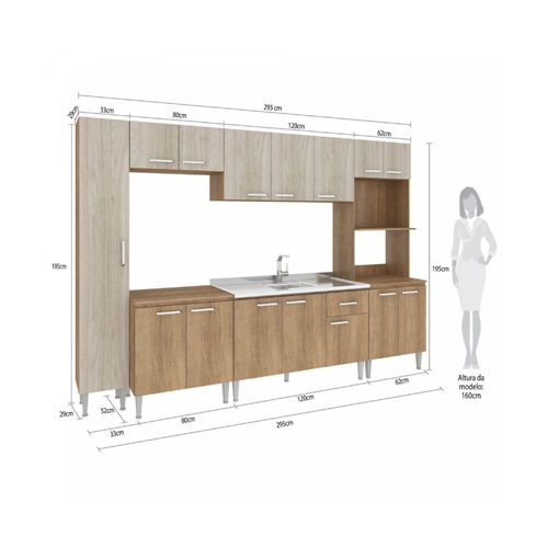 Cozinha Modulada Nova Mobile CJ01.038 Branco SE