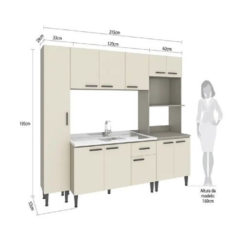 Cozinha Modulada Nova Mobile CJ04.057 Montana SE