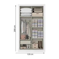 Guarda-Roupa 2 Portas de Correr THB City 5677 Branco Sensitive SE