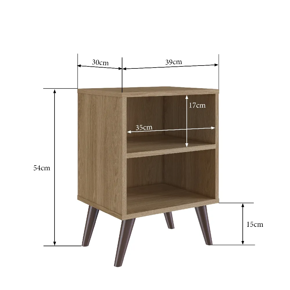 Mesa de Cabeceira Completa Móveis CB200OAOA 1 Prateleira Oak SE