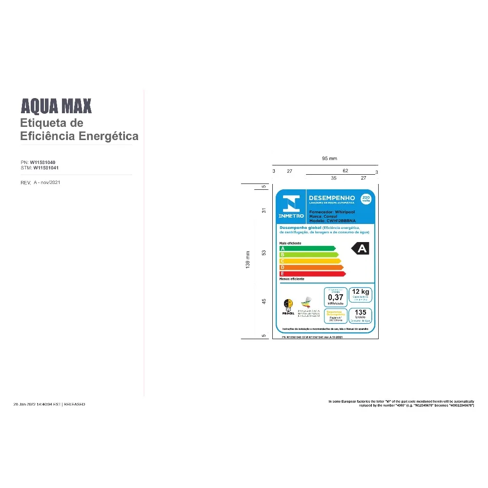 Máquina de Lavar Roupas Consul 12KG Cesto Inox CWH12BB Branco