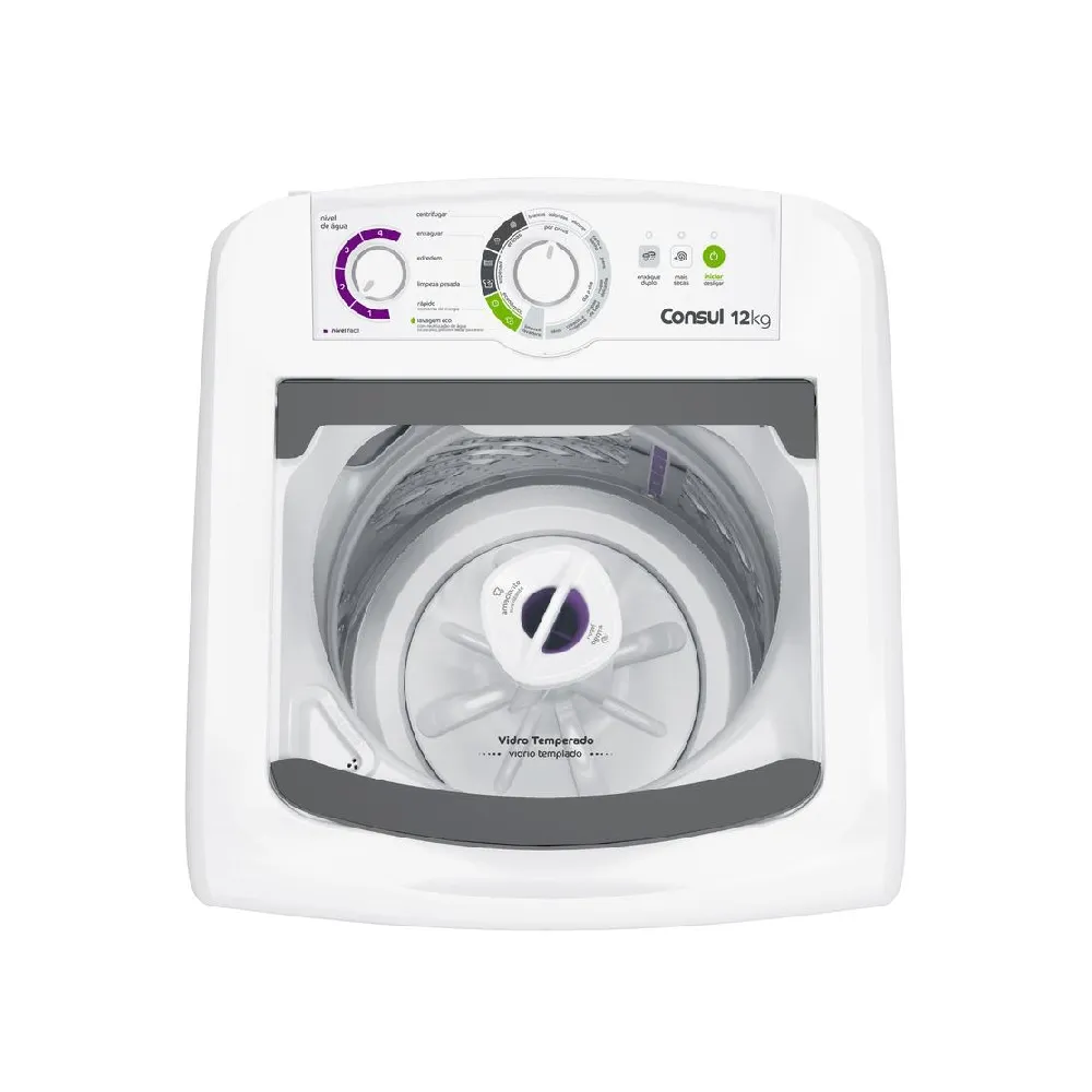 Máquina de Lavar Roupas Consul 12KG Cesto Inox CWH12BB Branco