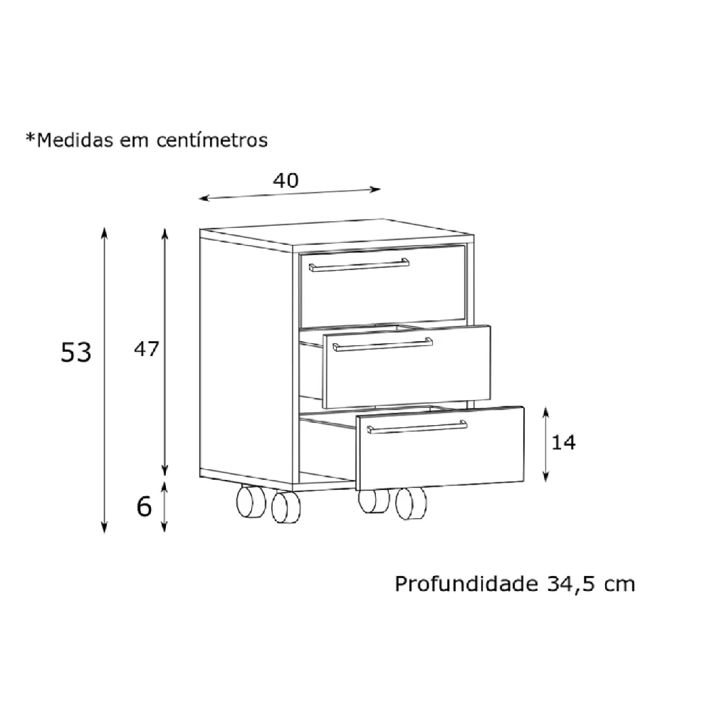 Gaveteiro Estilare 10200090100 Branco SE