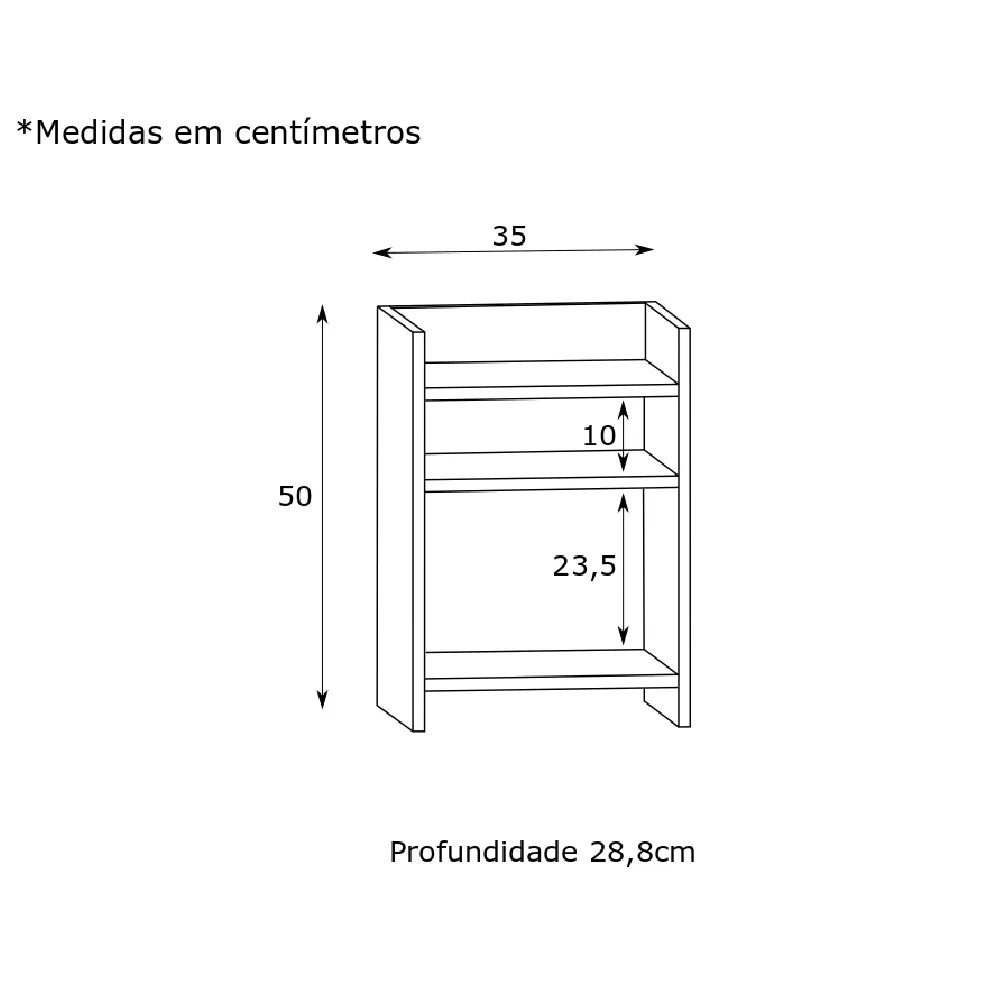 Mesa Lateral Estilare Colle 10200010104 Branco SE