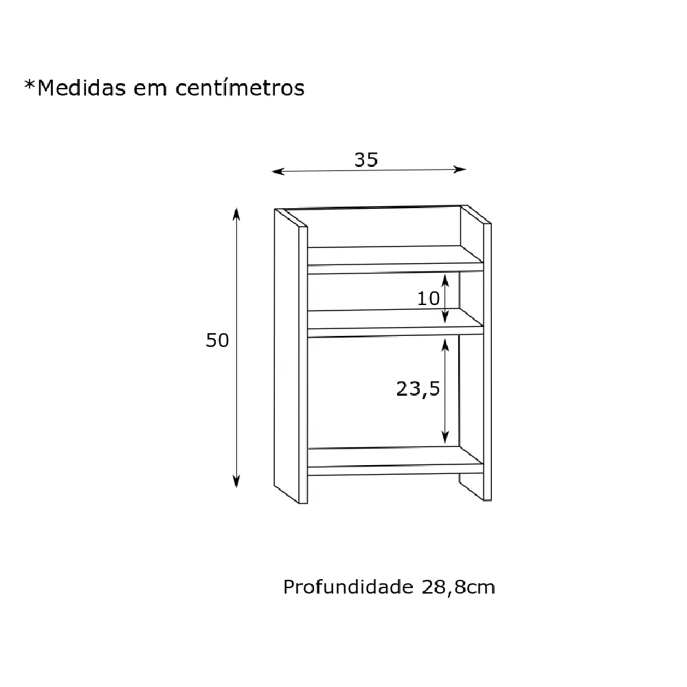 Mesa Lateral Estilare Colle 10200010203 Preto SE