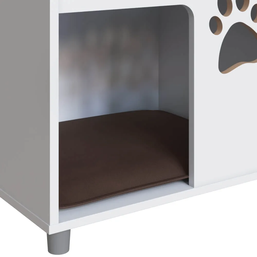 Mesa de Cabeceira Completa Pet Cão PET002BCBC Branca SE