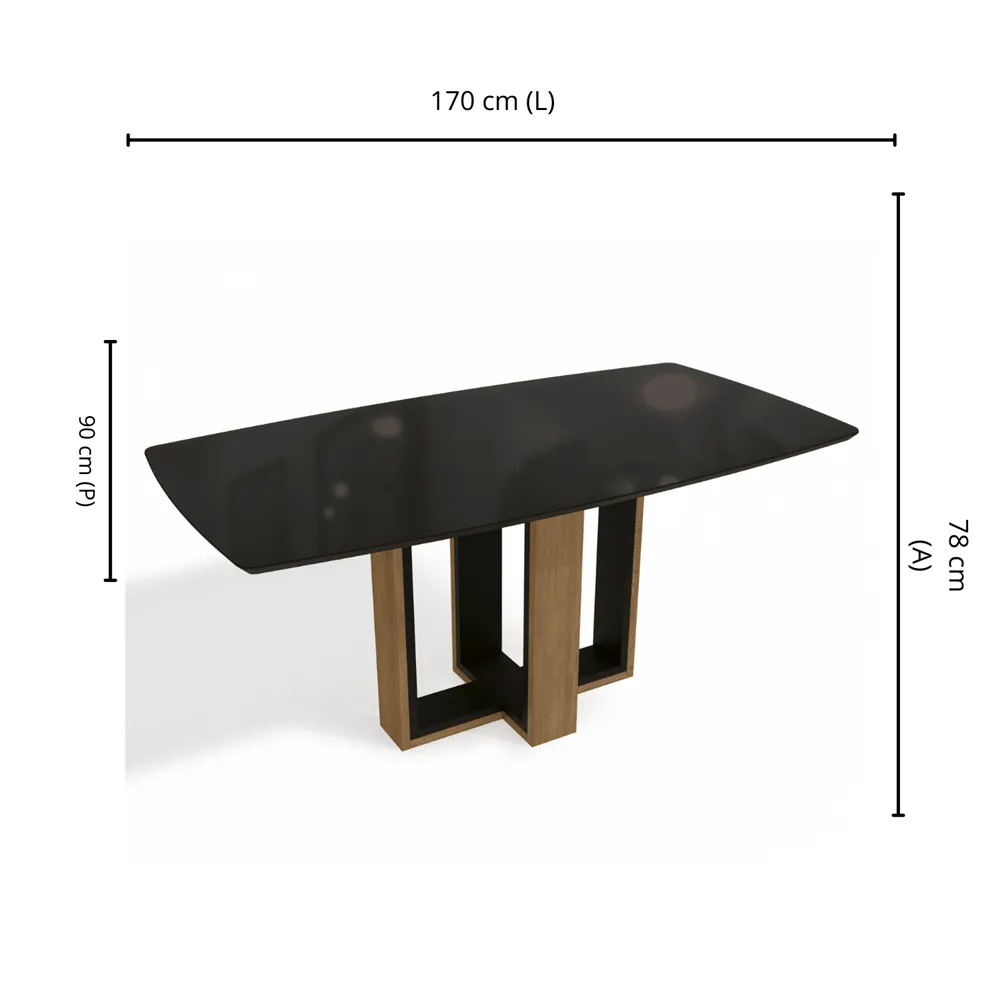 Mesa de Jantar Kappesberg Centela CSJ1096 Freijo/Preto Fosco SE