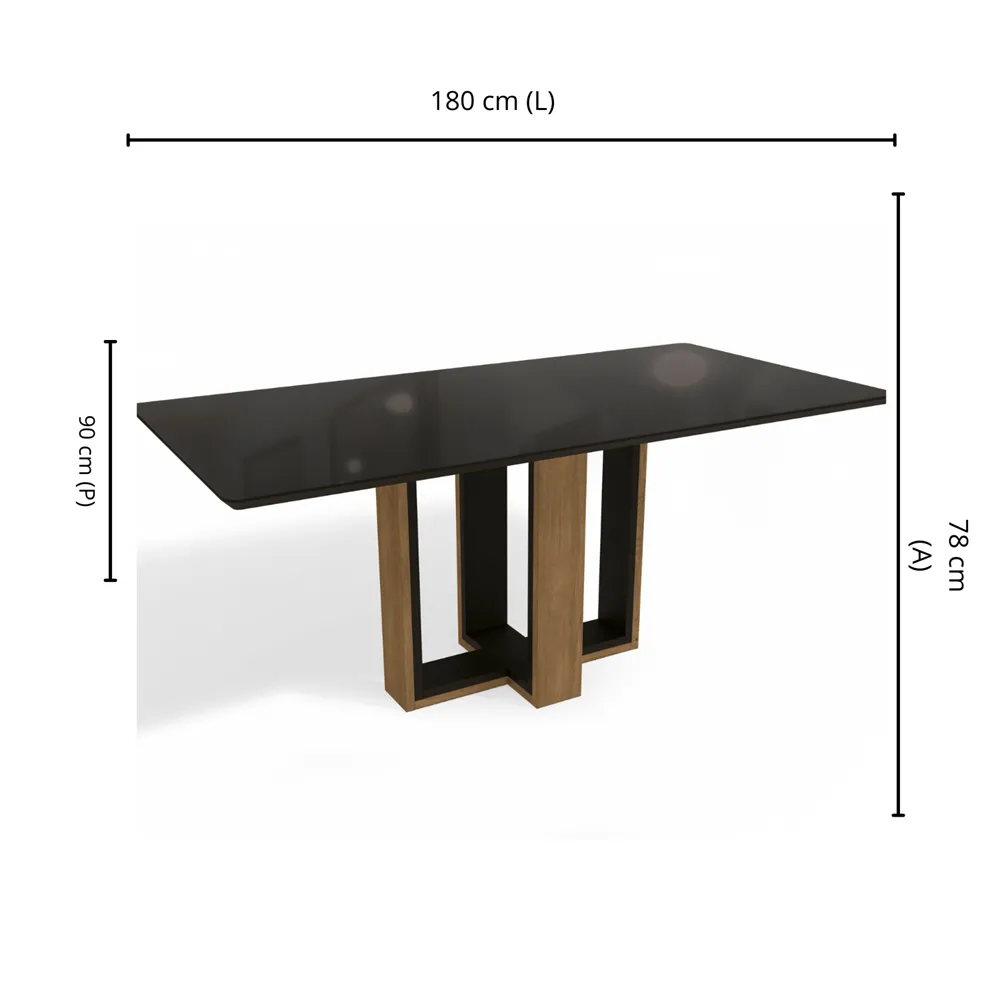 Mesa de Jantar Kappesberg Centela CSJ1095 Freijo/Preto Fosco SE