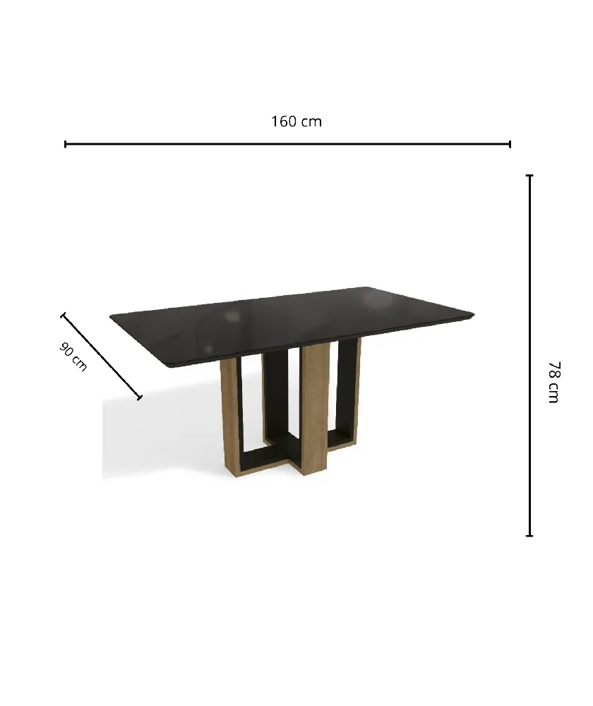 Mesa de Jantar Kappesberg Centela CSJ1094 Freijo/Preto Fosco SE