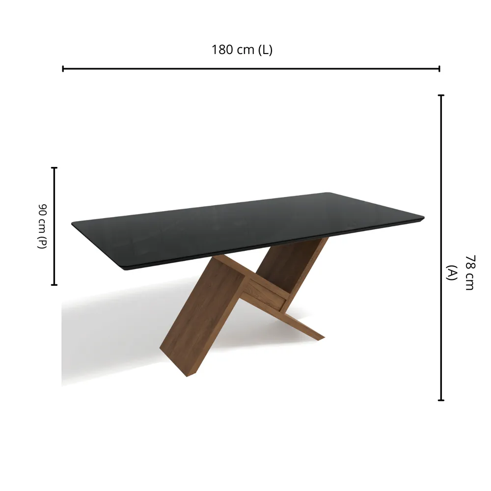 Mesa de Jantar Kappesberg Didal CSJ1101 Freijo/Preto Fosco SE