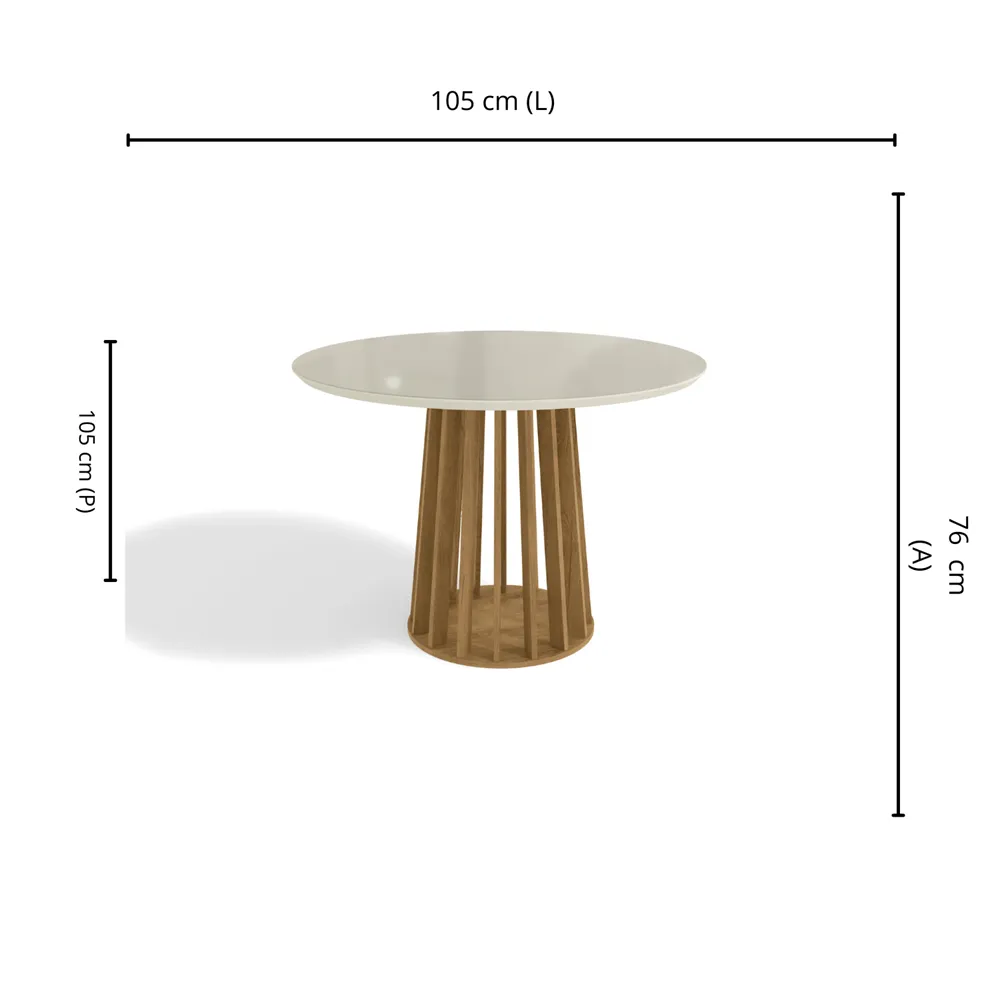 Mesa de Jantar Kappesberg Lavanda CSJ1093 Freijo Of White SE