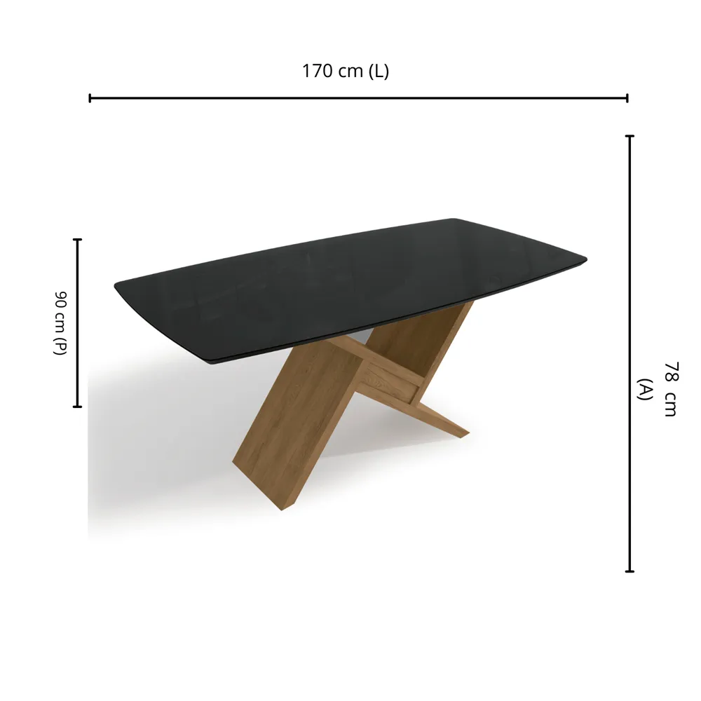 Mesa de Jantar Kappesberg Didal CSJ1100 Freijo/Preto Fosco SE