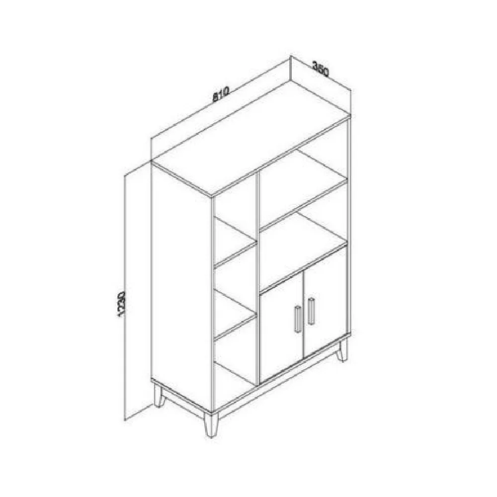 Estante Movelbento Legno LE6010.6278775 2 Portas Freijó SE