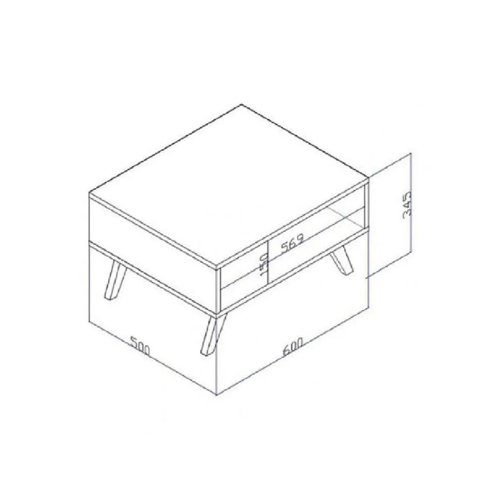 Mesa de Centro Retangular Movelbento Retrô RT3020.1026507 Branca SE