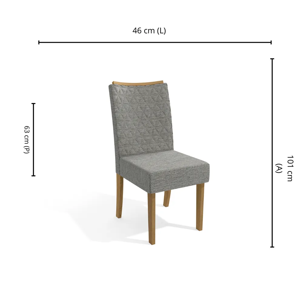 Cadeira Kappesberg (Par) 129FR-A031 Cinza Mesclado SE
